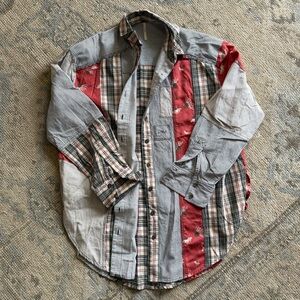 Free People Multicolor Patchwork Women’s SZ Small Button Up Shirt